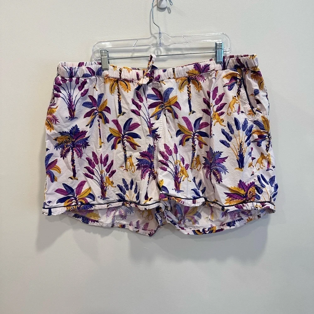 Printfresh Monkey Business Purple Pajama Shorts Sleep Set 4XL